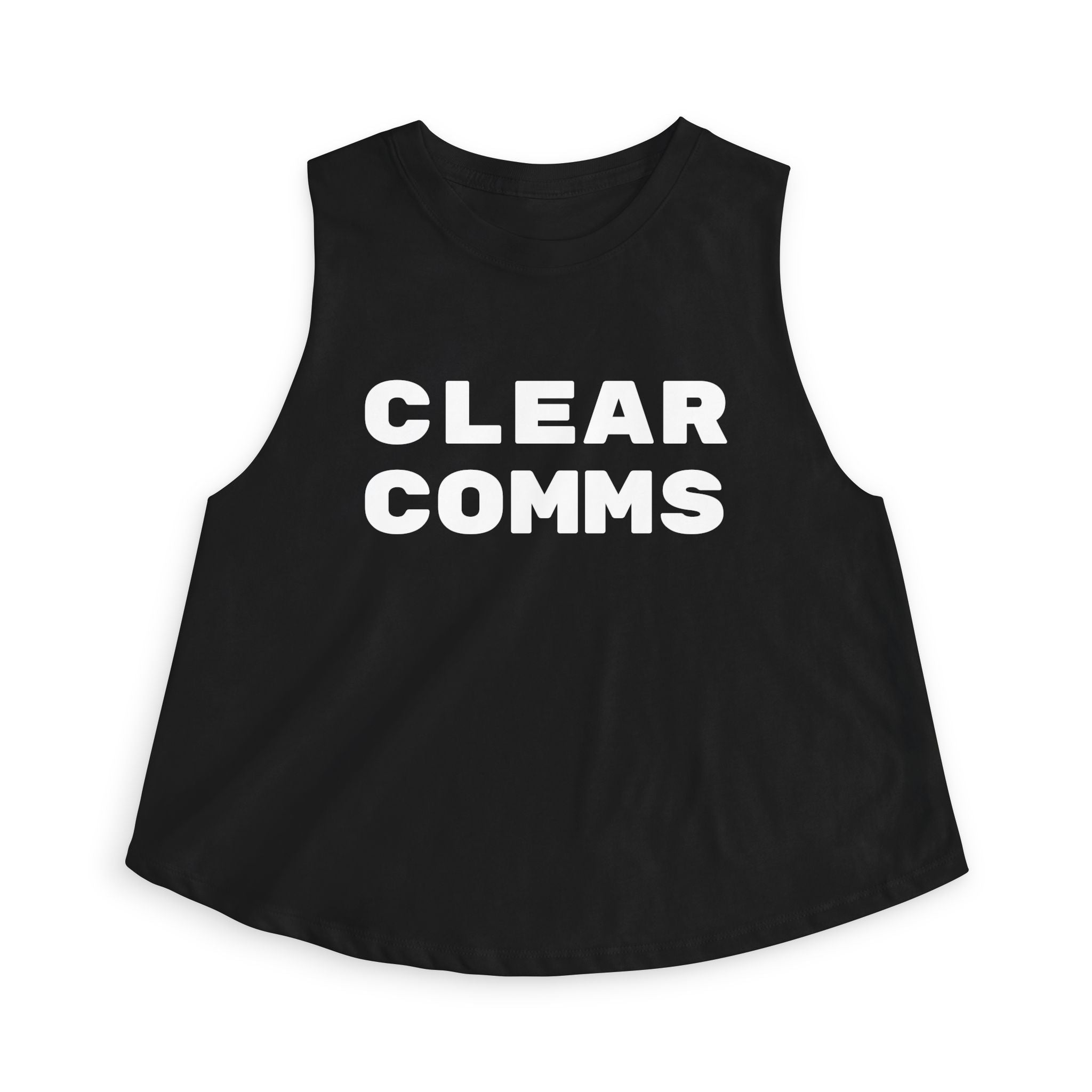 Women's Crop Top — CLEAR COMMS Graphic Crop Tank for Communicators & Marketers