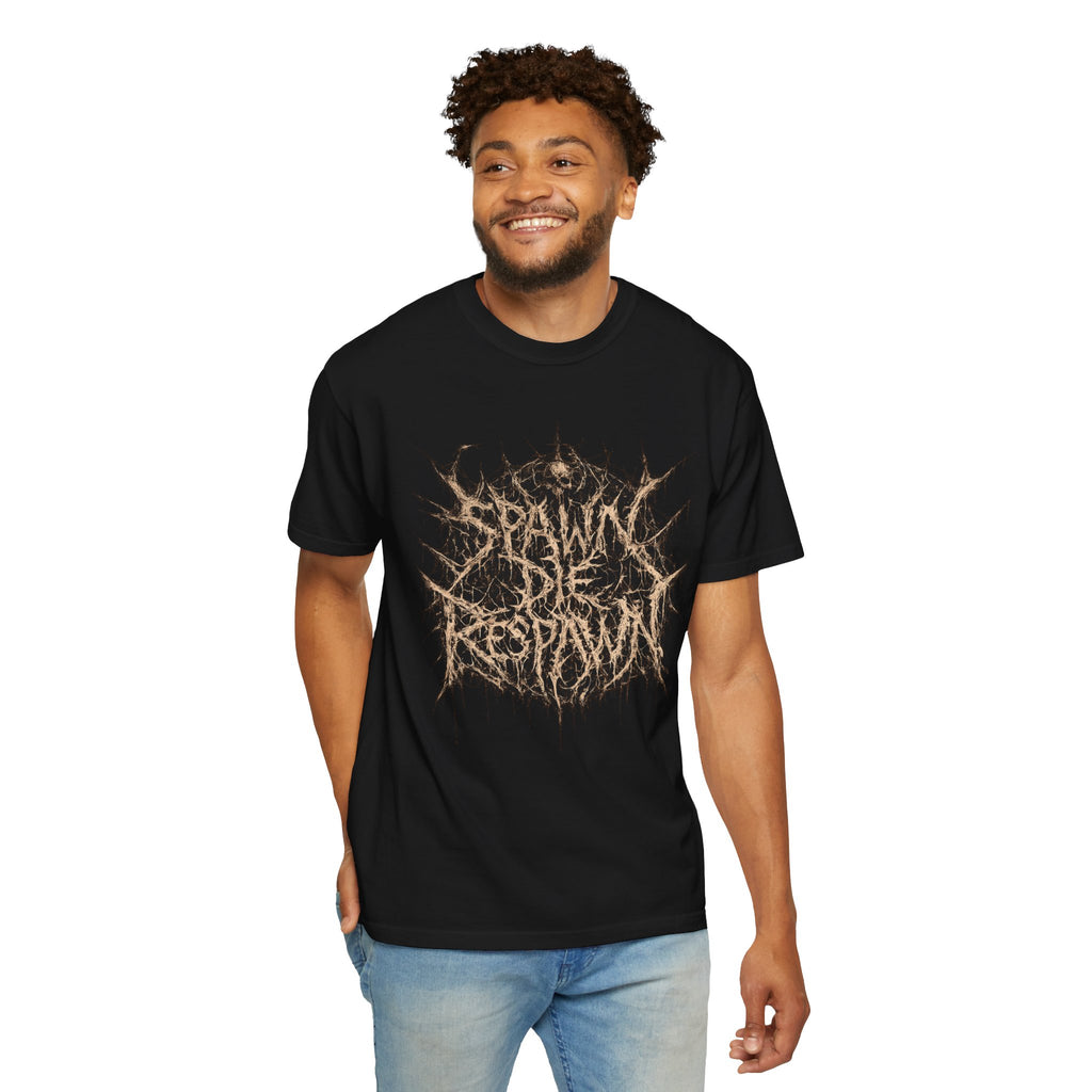 T-Shirt — "Spawn, Die, Respawn" Grunge Metal Band Tee