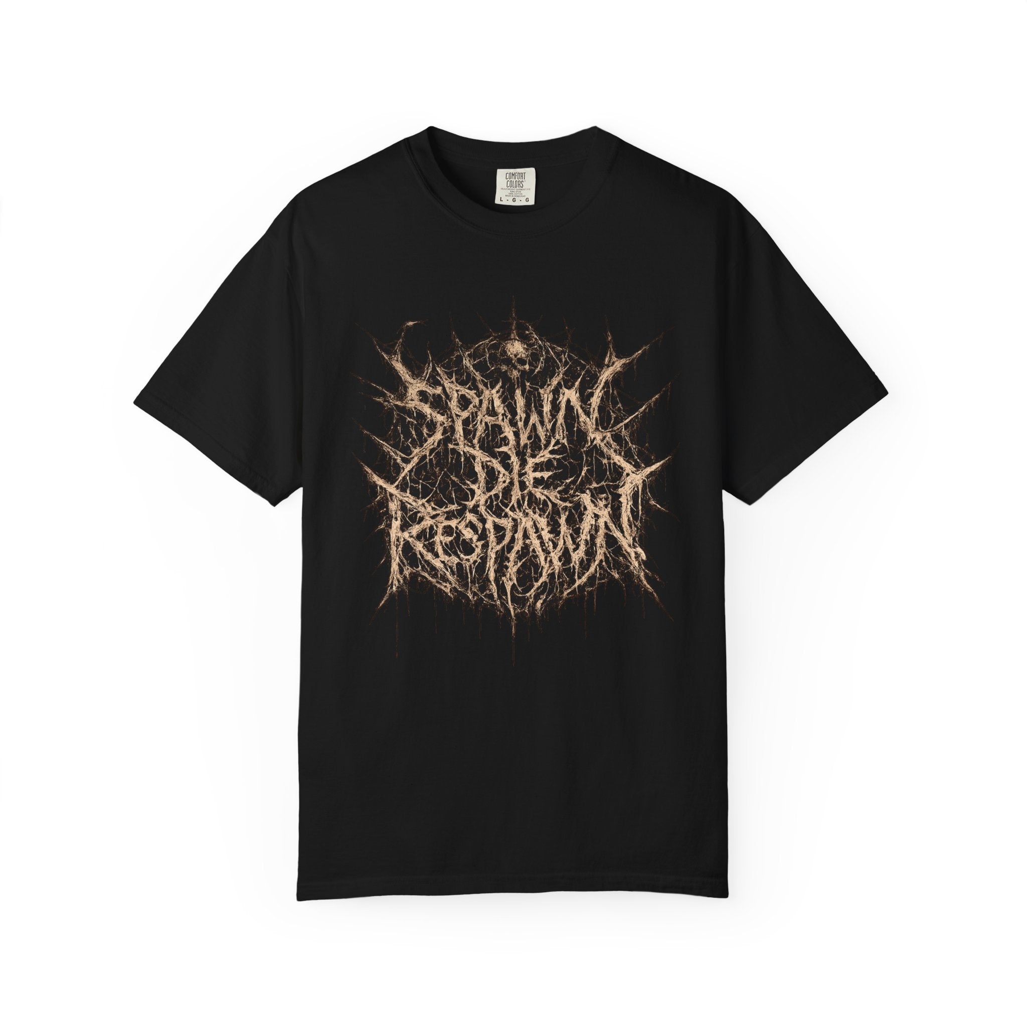 T-Shirt — "Spawn, Die, Respawn" Grunge Metal Band Tee