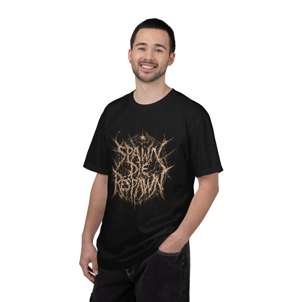 T-Shirt — "Spawn, Die, Respawn" Grunge Metal Band Tee